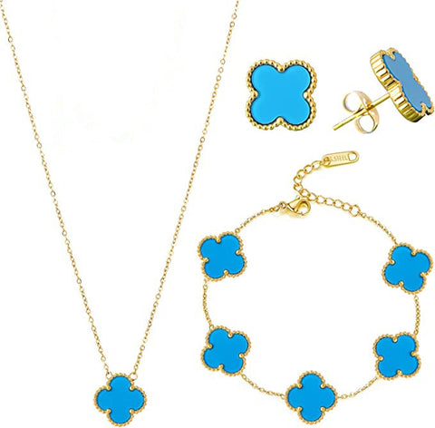 Flower Clover 3 piece Jewelry Set