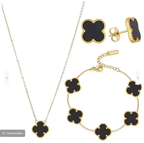 Flower Clover 3 piece Jewelry Set